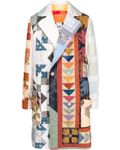 BETHANY WILLIAMS Double-breasted Patchwork Coat - Blue