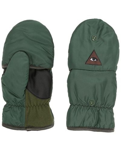 Undercover Eye Patch-detail Padded Gloves - Green