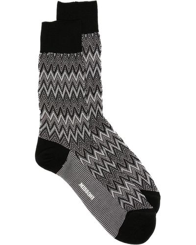 Missoni Zigzag-woven Cotton Socks - Black