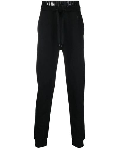 Moschino Logo-waistband Drawstring Track Pants - Black