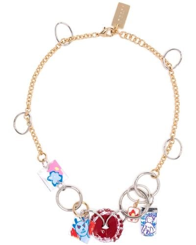 Marni Charm-detail Chain Necklace - White