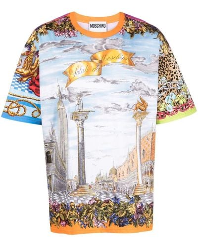 Moschino T-Shirt With Print - Blue