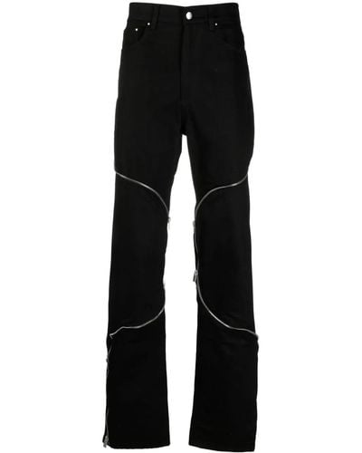 HELIOT EMIL Zip-embellished Straight-leg Jeans - Black
