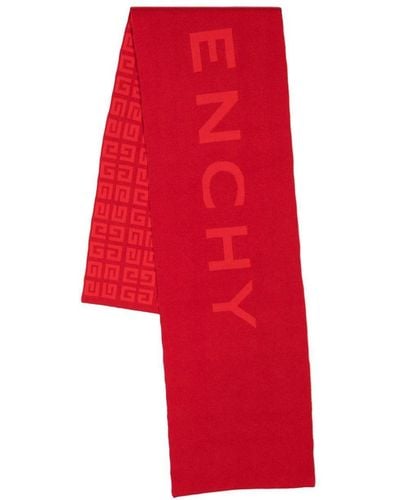 Givenchy Reversible Logo-intarsia Scarf - Red