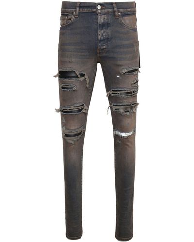 Amiri Thrasher Ripped Skinny Jeans - Grey