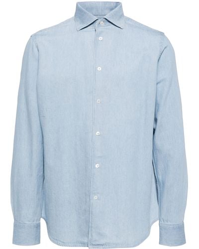 Paul Smith Button-Up Denim Shirt - Blue