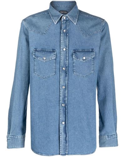 Tom Ford Western-Style Denim Shirt - Blue