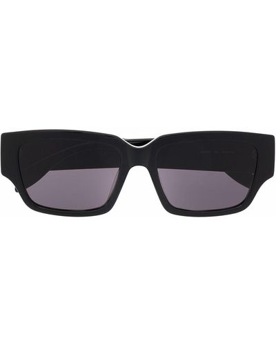 Alexander McQueen Logo-arm Rectangle-frame Sunglasses - Black