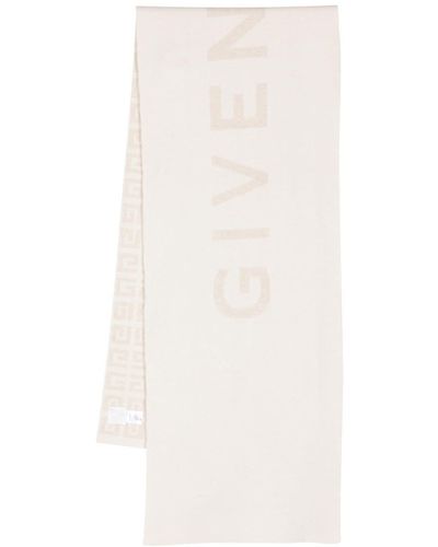 Givenchy Monogram Intarsia-Knit Logo Scarf - White