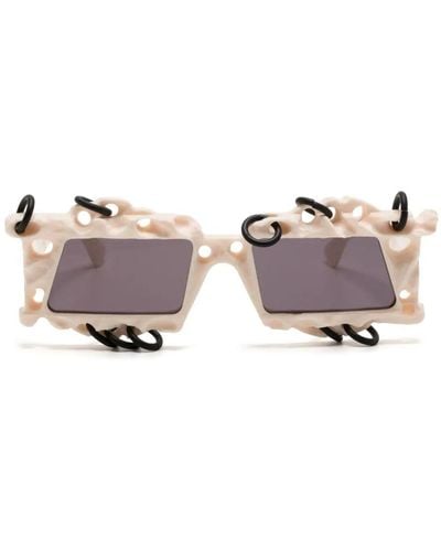 Kuboraum X20 Geometric-Frame Sunglasses - Pink