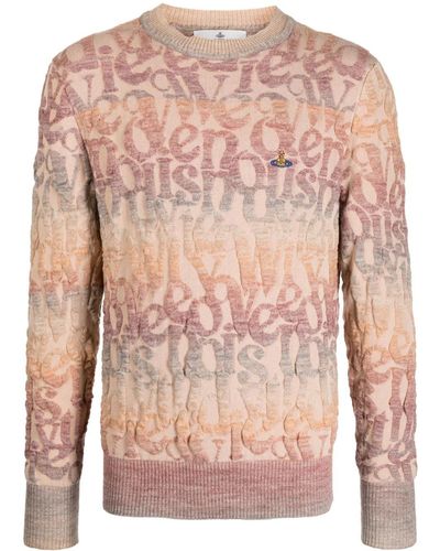 Vivienne Westwood Orb-embroidered Logo-jacquard Sweater - Pink