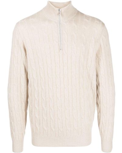 Brunello Cucinelli Cable-knit Cashmere Sweater - White