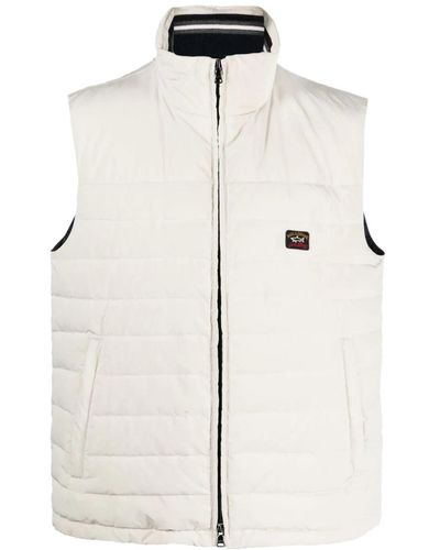 Paul & Shark Zip-up Quilted Down Gilet - Natural