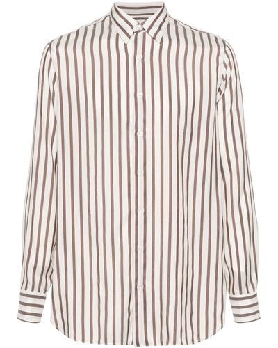 Lardini Striped Silk Shirt - Multicolour