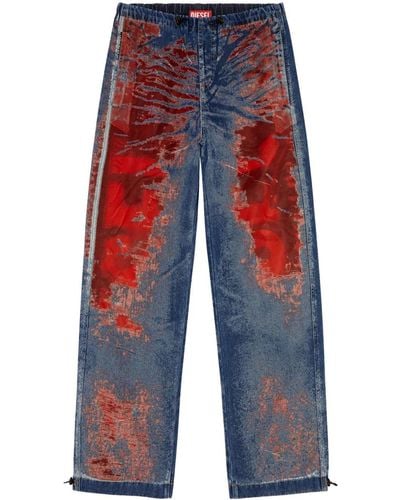 DIESEL D-Martial Distressed-Effect Cotton Jeans - Blue