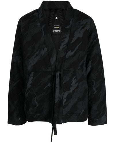 Maharishi Bonsai Forest-print Padded Jacket - Black