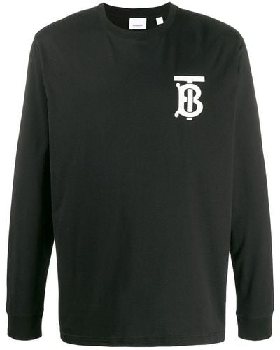 Burberry Monogram Long Sleeve T-shirt - Black