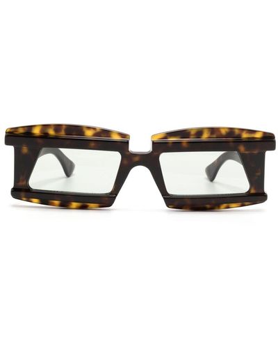 Kuboraum Tortoiseshell-effect Square-frame Sunglasses - Brown