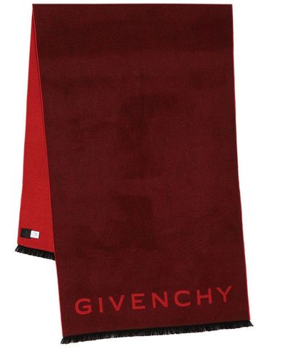 Givenchy Embroidered-logo Wool-cashmere Scarf