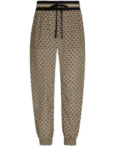 Dolce & Gabbana Monogram-pattern Print Silk Trousers - Multicolour
