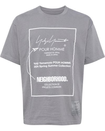 Yohji Yamamoto X Neighborhood Logo-print Cotton T-shirt - Gray