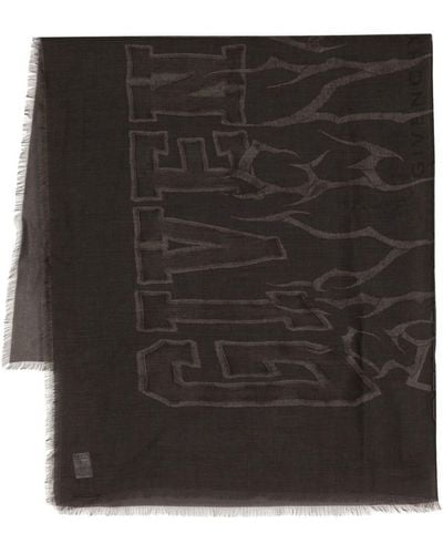 Givenchy Logo-print Modal-cashmere Scarf - Black