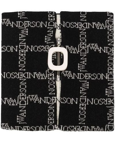 JW Anderson Logo-intarsia Zip-up Neckband - Black