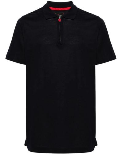 Kiton Zip-Fastening Cotton Polo Shirt - Black