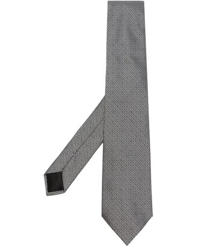 Givenchy Monogram-embroidered Silk Tie - Grey