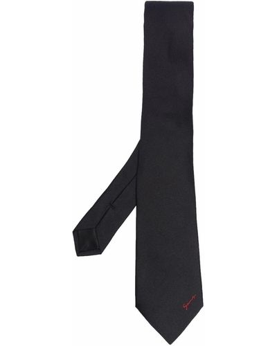 Givenchy Logo-Embroidered Silk Tie - Black
