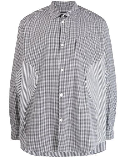 Undercover Mixed-print Cotton Shirt - Gray