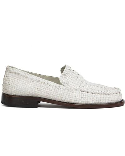 Marni Interwoven-Design Leather Loafers - White