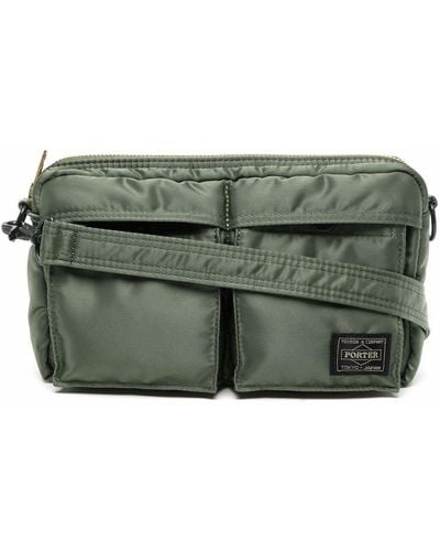 Porter-Yoshida and Co Front Pocket Rectangle Shoulder Bag - Green