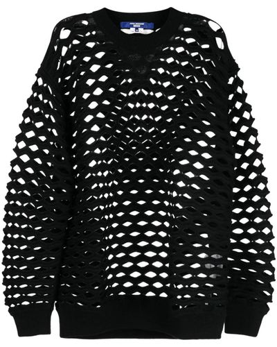 Junya Watanabe Laser Cut-detail Crew-neck Sweater - Black