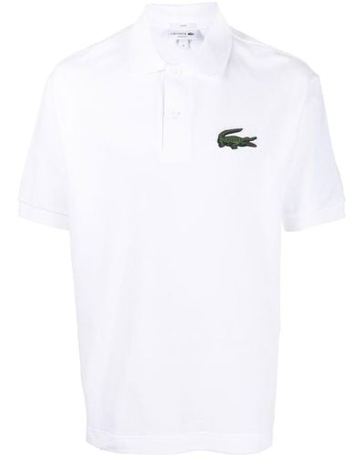 Lacoste Embroidered-Logo Short-Sleeve Polo Shirt - White