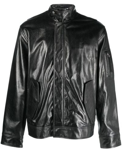 Helmut Lang Zip-up Leather Jacket - Black