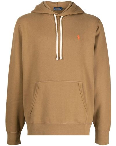 Polo Ralph Lauren Embroidered-logo Hoodie - Brown
