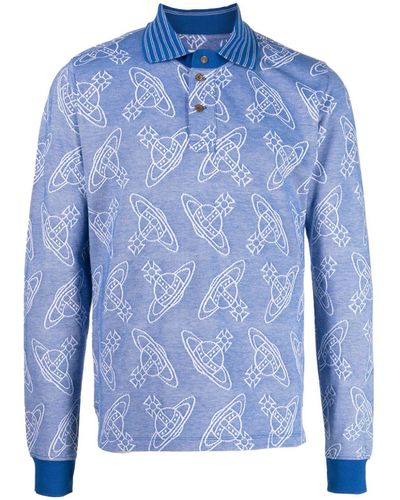 Vivienne Westwood Orb Jacquard Polo Shirt - Blue