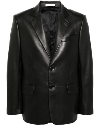 Helmut Lang Single-breasted Leather Blazer - Black