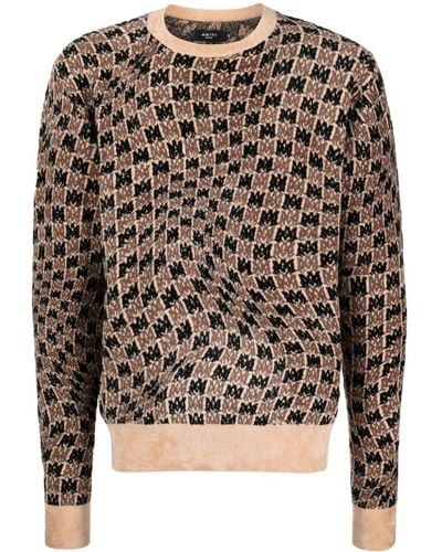 Amiri Swirl Monogram-pattern Sweater - Black