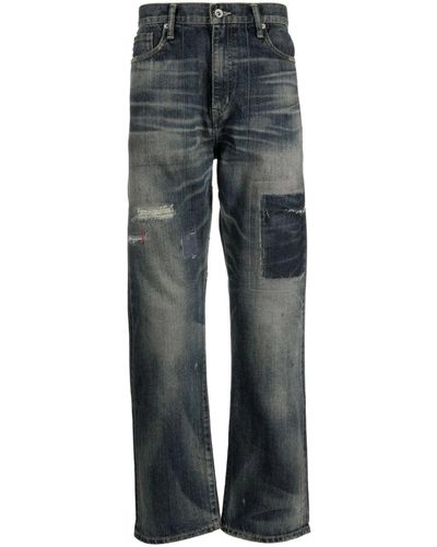 Capreze Mens Ripped Jeans Distressed Destroyed Slim Fit Straight Leg Denim  Pants - Walmart.com