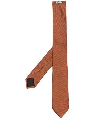 Givenchy 4g-appliqué Silk Tie - Brown