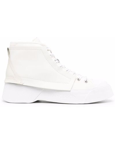 JW Anderson Logo-Print Laces Ankle Boots - White