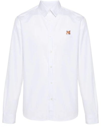 Maison Kitsuné Fox-Patch Cotton Shirt - White