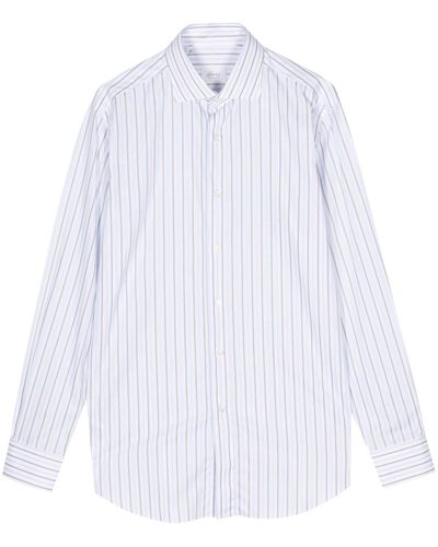 Brioni Striped Cotton Shirt - White