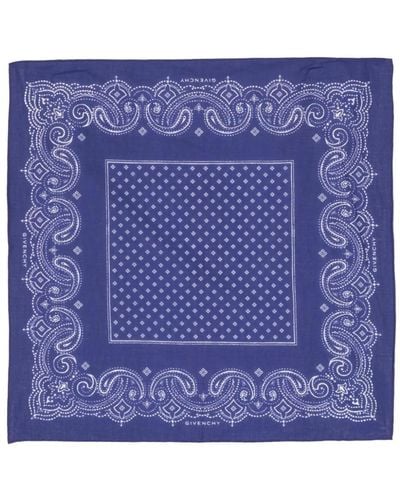 Givenchy Paisley-print Cotton Scarf - Blue