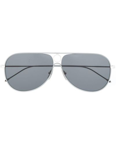 Thom Browne Tbs115 Aviator-frame Sunglasses - Gray
