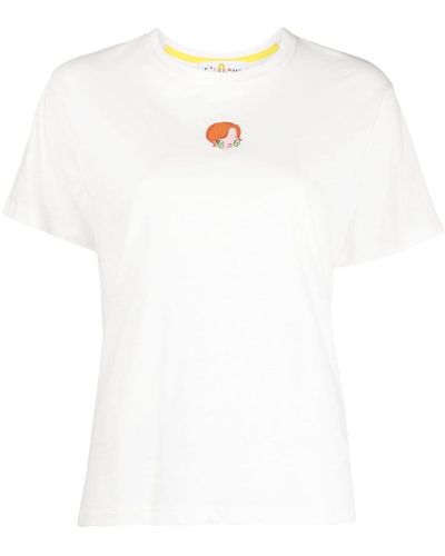 Mira Mikati Logo-Embroidered Organic-Cotton T-Shirt - White