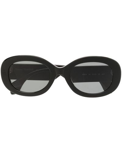Vivienne Westwood Logo-stamp Round-frame Sunglasses - Black