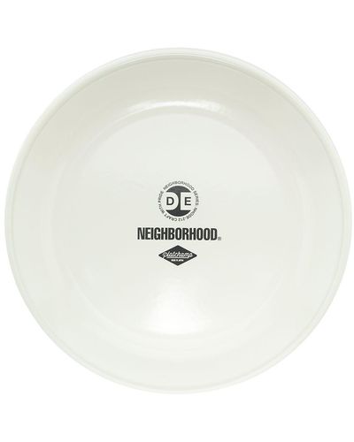 Neighborhood Logo-print Plate - White